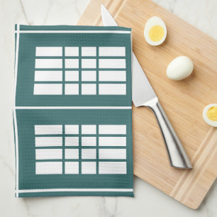 Linge De Cuisine Motif turquoise White Stripes