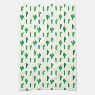 Linge De Cuisine Motif vert clair de cactus