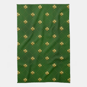 Linge De Cuisine Motif vert d'or de trèfle