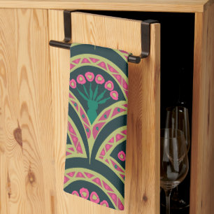 Linge De Cuisine motif vert en forme de coquille