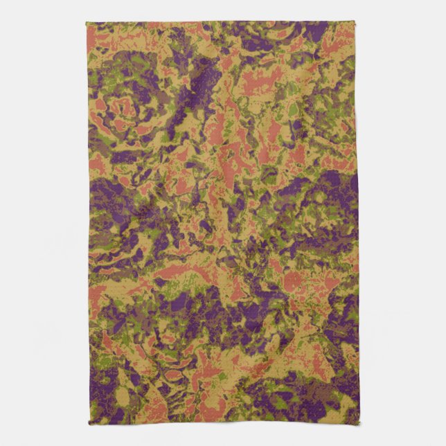 Linge De Cuisine Motif vibrant de camouflage de fleur (Vertical)
