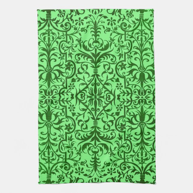 Linge De Cuisine Motif victorien vert (Vertical)