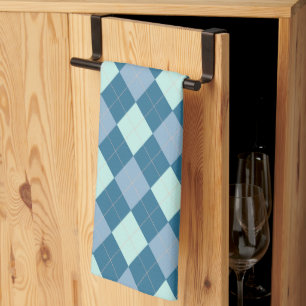 Linge De Cuisine Motif vintage Argyle bleu