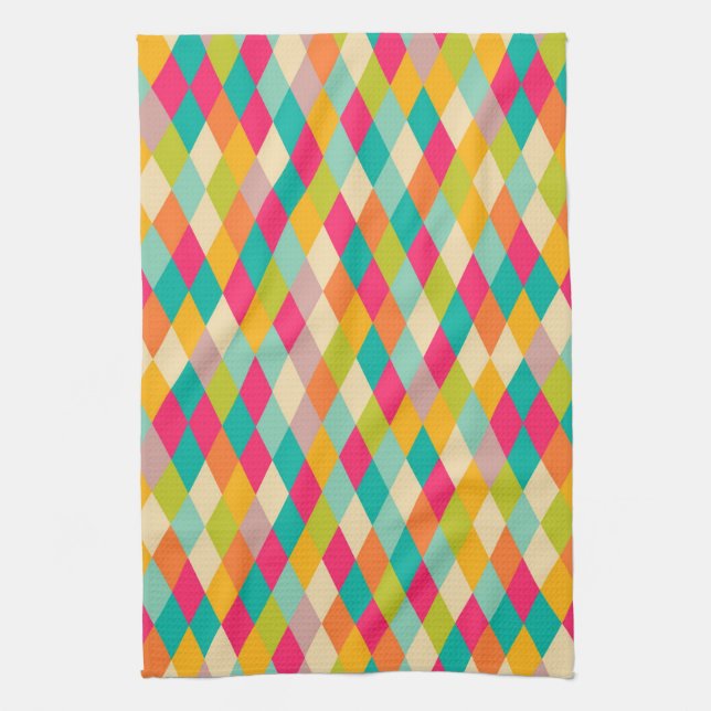 Linge De Cuisine motif vintage arlequin (Vertical)
