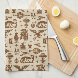 Linge De Cuisine Motif vintage de Pyrex - chat américain tôt (brun)