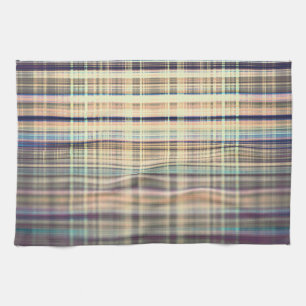 Linge De Cuisine Motif vintage jaune rayures rugueuses