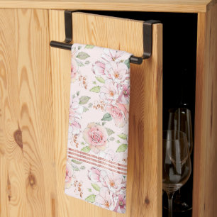 Linge De Cuisine motif vintage rose pastel