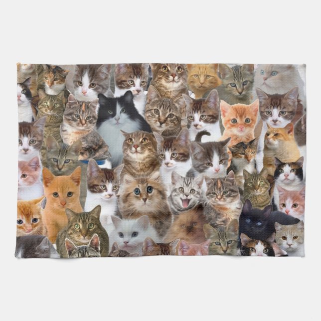 Linge De Cuisine Motif Visages de chat (Horizontal)