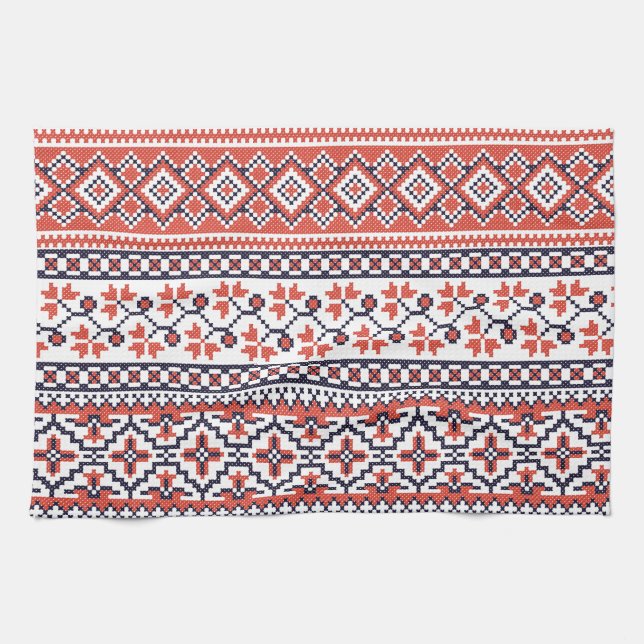 Linge De Cuisine Motifs de conception de point de croix (Horizontal)