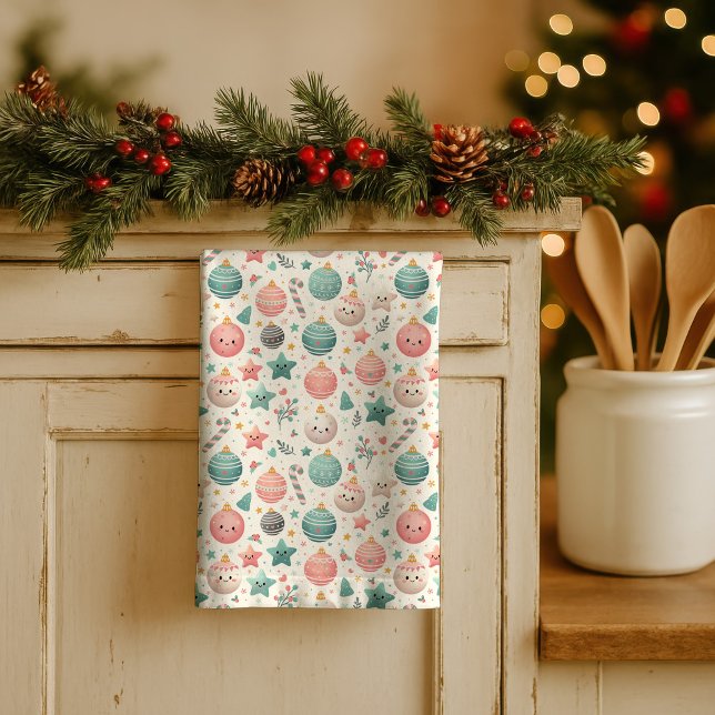 Linge De Cuisine Motifs de Noël pastel mignons et étoiles (Créateur téléchargé)