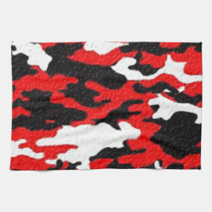 Linge De Cuisine Motifs de rouge de camouflage