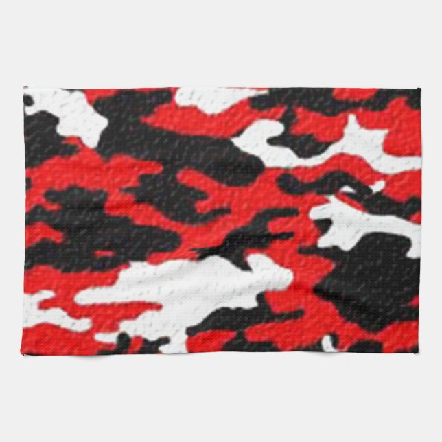 Linge De Cuisine Motifs de rouge de camouflage (Horizontal)