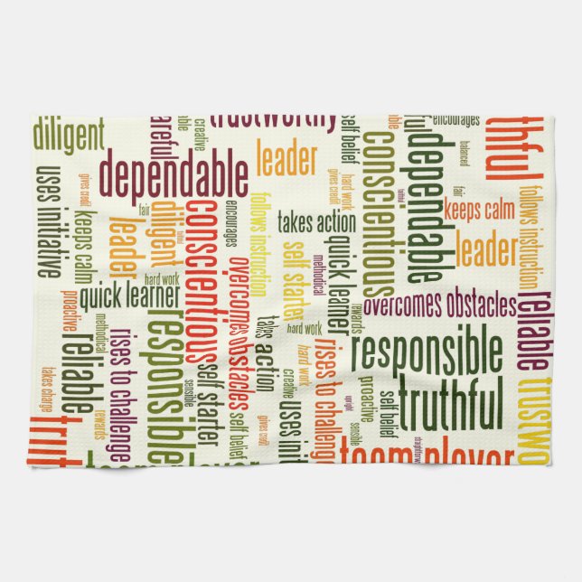 Linge De Cuisine Motivation Mots #4 valeurs positives (Horizontal)