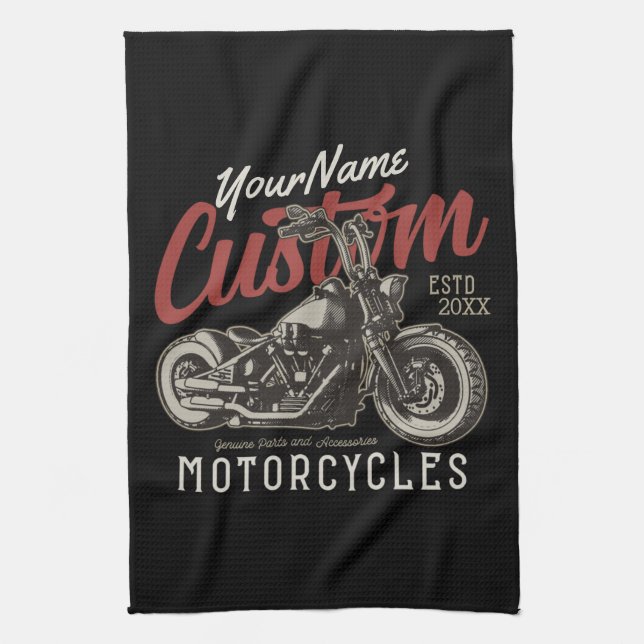 Linge De Cuisine Motocyclette personnalisée Rebel Cruiser Garage de (Vertical)