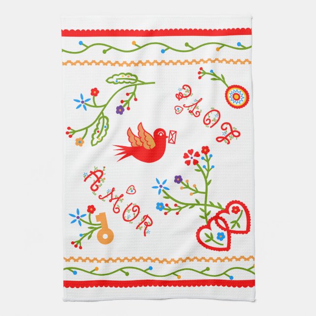 Linge De Cuisine Mouchoirs d'amour de Valentine (Vertical)