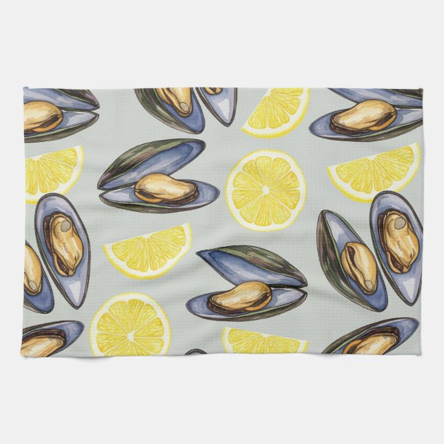 Linge De Cuisine Moules et citrons par Natasha Us (Horizontal)