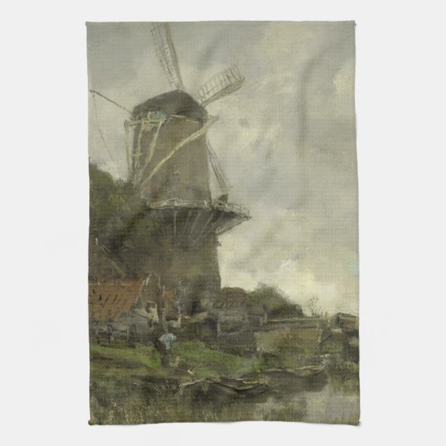 Linge De Cuisine Moulin à vent néerlandais, Jacob Maris (Vertical)