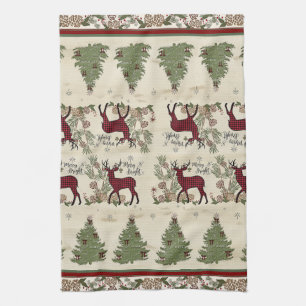 Linge De Cuisine Mountain Lodge Christmas Tree Joyer n Bright Deer