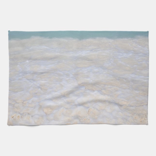 Linge De Cuisine Mousse de plage de la mer des Caraïbes ensoleillée (Horizontal)