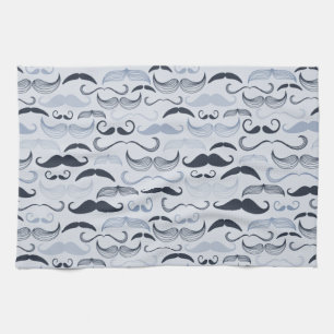 Linge De Cuisine Moustaches de Hipster bleu