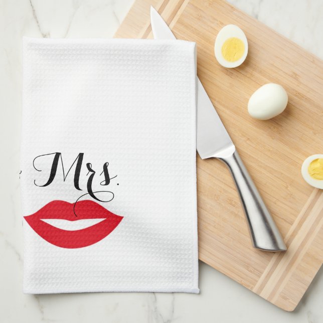 Linge De Cuisine Mr & Mrs To Be Mustache & Lips Party Hostess (Quart Plié)