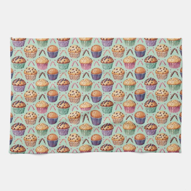 Linge De Cuisine "Muffin Mayhem : Une aspersion de plaisir" (Horizontal)