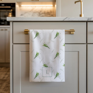 Linge De Cuisine Muguet Fleur Blanche Monogrammée 