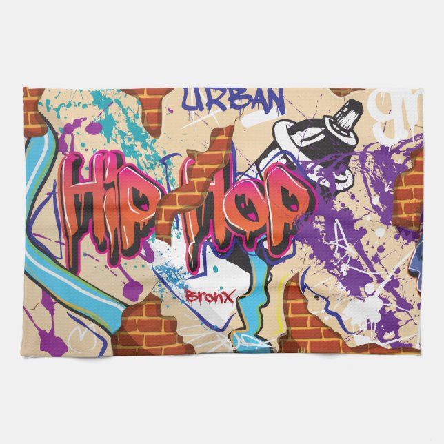 Linge De Cuisine Mur de graffitis Hip hop urbains. (Horizontal)