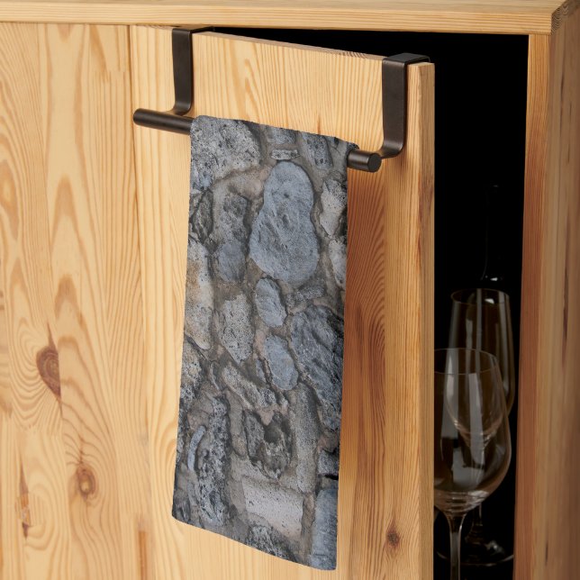 Linge De Cuisine Mur de pierre de corail caraïbe rustique 2 (Pliage en tiers)