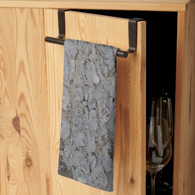 Linge De Cuisine Mur de pierre de corail caraïbe rustique 3 (Pliage en tiers)