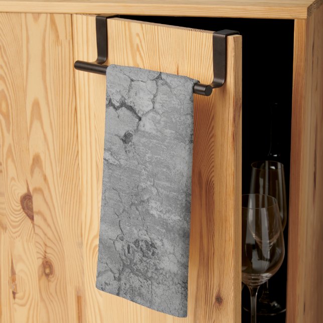 Linge De Cuisine Mur de pierre rustique Napoli 1 - BN (Pliage en tiers)