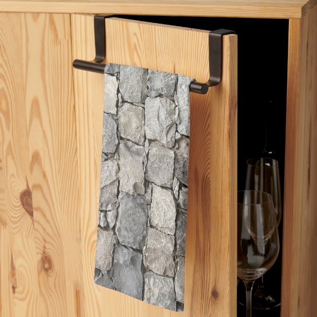 Linge De Cuisine Mur de pierre sèche fantaisiste (Pliage en tiers)