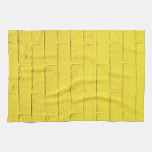 Linge De Cuisine mur en brique jaune (Horizontal)