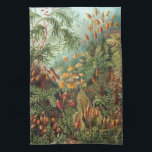 Linge De Cuisine Muscinées anciennes, plantes de mousse par Ernst H<br><div class="desc">Illustration vintage de la nature,  design botanique par Ernst Haeckel. Une variété de mousses colorées,  d'herbes et d'autres plantes tropicales exotiques dans une jungle de forêt tropicale.</div>