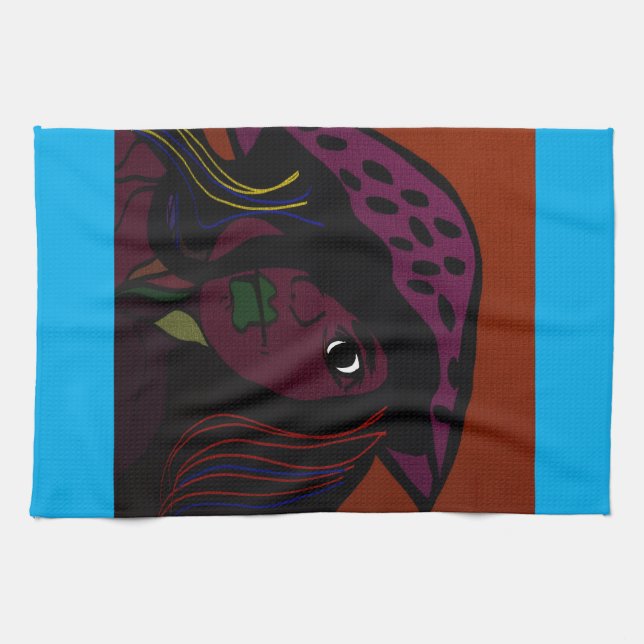 Linge De Cuisine Mushroom Girl Kitchen Towel (Horizontal)