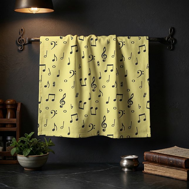 Linge De Cuisine Musical Noir  (Créateur téléchargé)