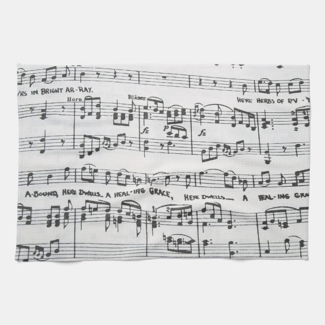 Linge De Cuisine Musique de feuille (Horizontal)