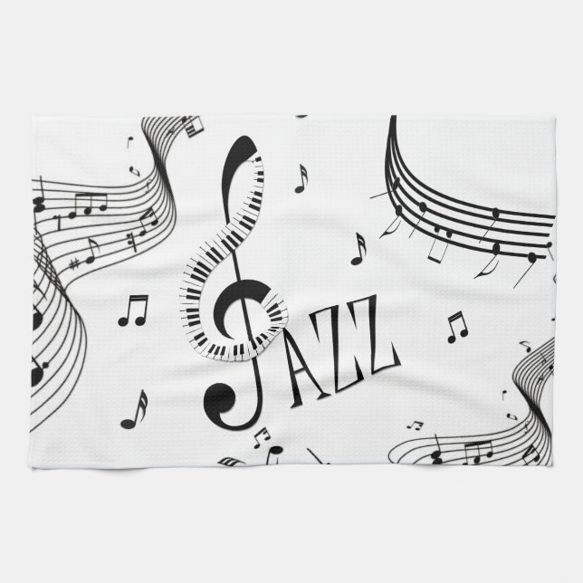Linge De Cuisine Musique de jazz Cool (Horizontal)