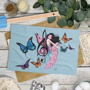 Linge De Cuisine Musique Note Papillons Fairy