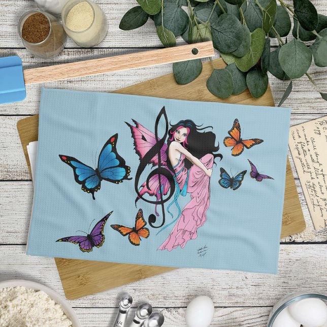 Linge De Cuisine Musique Note Papillons Fairy (Créateur téléchargé)
