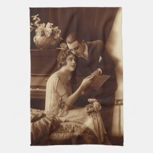 Linge De Cuisine Musique Romantique Vintage, Amoureux de l'Amour et