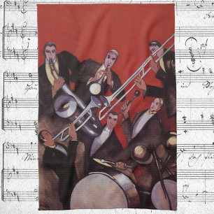 Linge De Cuisine Musique vintage, Art Déco Musique Jazz Band Jammin