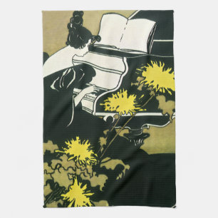 Linge De Cuisine Musique vintage, Miss Traumerei jouant du piano, R