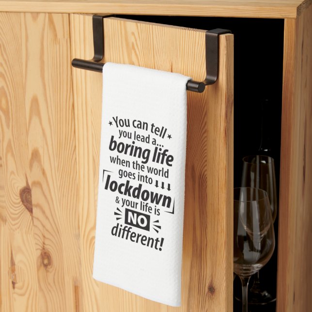 Linge De Cuisine My Boring Lockdown Life - Drôle Typographique Dire (Pliage en tiers)
