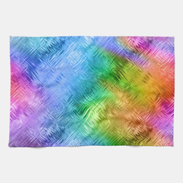 Linge De Cuisine Mystic Topaz Blue Glassy Texture (Horizontal)