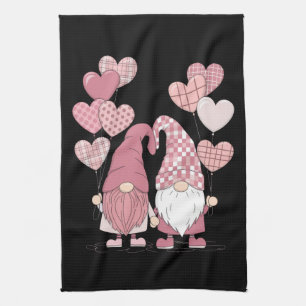 Linge De Cuisine Nains de la Saint-Valentin à carreaux buffles rose