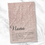 Linge De Cuisine Nana Grandma Granny Définition Rose Gold Glitter<br><div class="desc">Personnalisez-vous pour votre grand-mère, grand-mère, grand-mère, nan, nounou ou Abuela pour créer un cadeau unique pour les anniversaires, Noël, le jour de la mère ou n'importe quel jour vous voulez montrer combien elle signifie pour vous. Une façon parfaite de lui montrer à quel point elle est extraordinaire chaque jour. Conçu...</div>