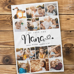 Linge De Cuisine Nana We Love you Hearts Modern Photo Collage