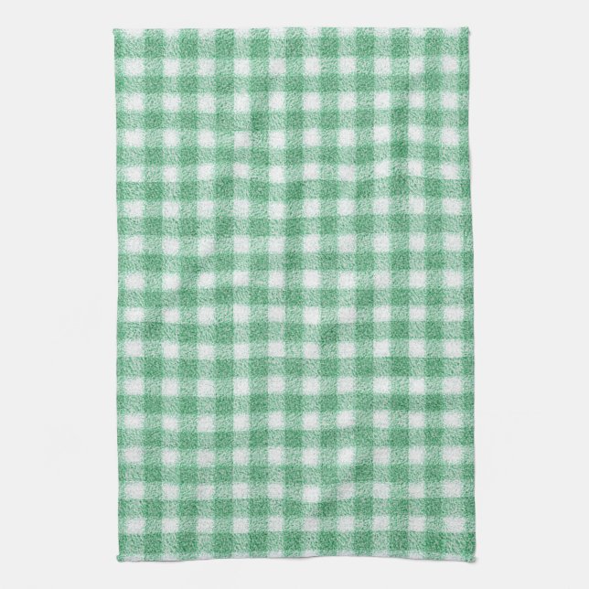 Linge De Cuisine Nappy Mint Green Gingham  (Vertical)