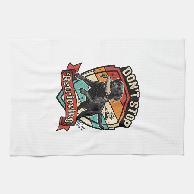 Linge De Cuisine N'arrêtez pas de récupérer le canard de chien labr (Horizontal)